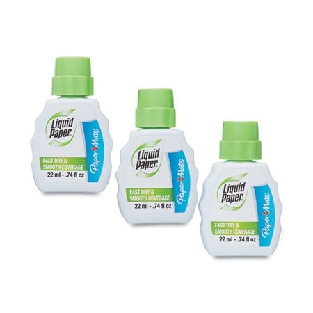 Sanford Paper Mate, Fast Dry Correction Fluid, 22 Ml Bottle, White, 3PK 5643115